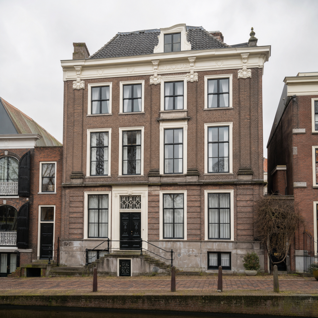Vooroorlogse grachtenpandgevel in Zuid-Holland